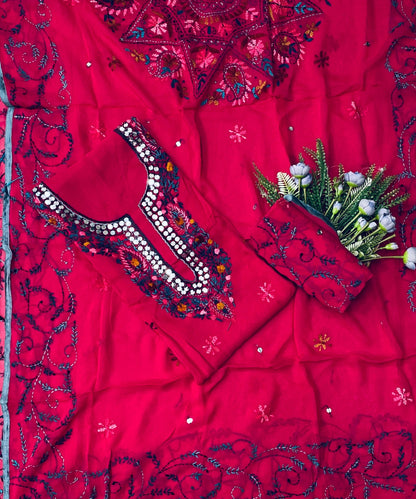 892B Georgette Hot Pink Suit Fabric / CKC Georgette Suits