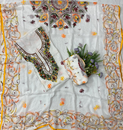 888B Georgette White Suit Fabric / CKC Georgette Suits
