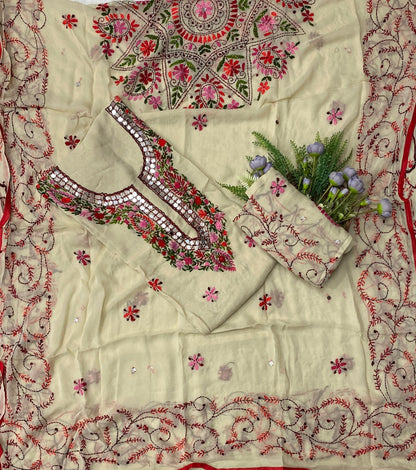 906B Georgette Off White Suit Fabric / CKC Georgette Suits