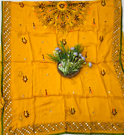 897B Georgette Mustard Yellow Suit Fabric / CKC Georgette Suits