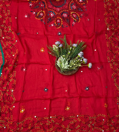 887B Georgette Red Suit Fabric / CKC Georgette Suits