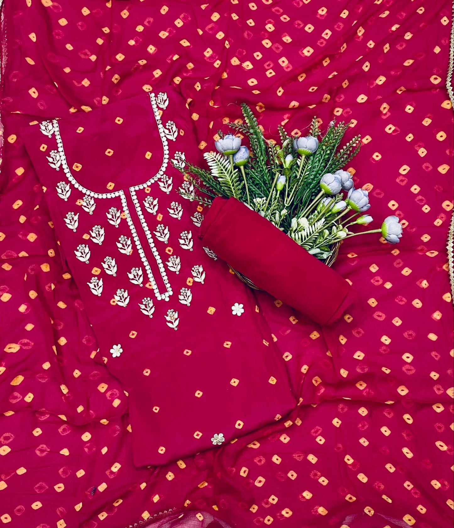 872B Crepe Magenta Suit Fabric / CKC Jaipuri Suits