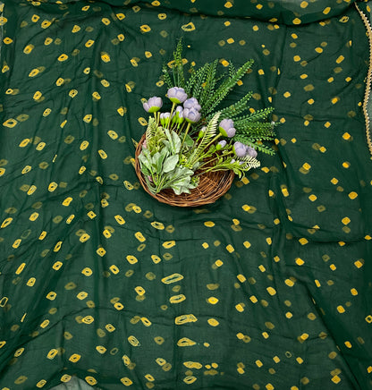 871B Crepe Dark Green Suit Fabric / CKC Jaipuri Suits