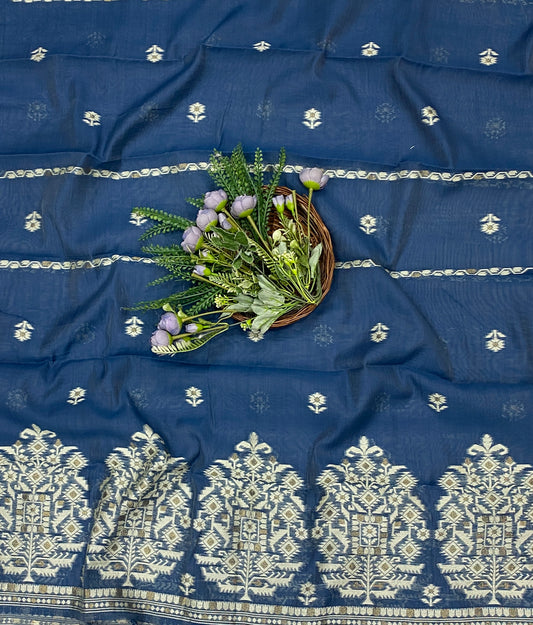 जामदानी ग्रीन सूट फैब्रिक / कॉटन बाज़ार पीटी 2