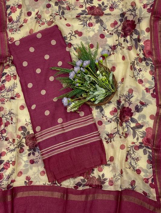 882B Pure Mul Cotton Magenta Suit Fabric / CKC Mul Cotton