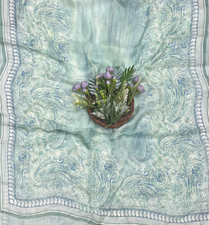 Chinon Jacquard  Green Suit Fabric / CKC Phoolon Ka Ghar