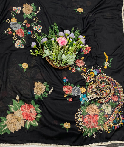 973B Cotton Black suit Fabric / CKC Cotton Bazaar