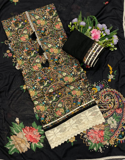 973B Cotton Black suit Fabric / CKC Cotton Bazaar
