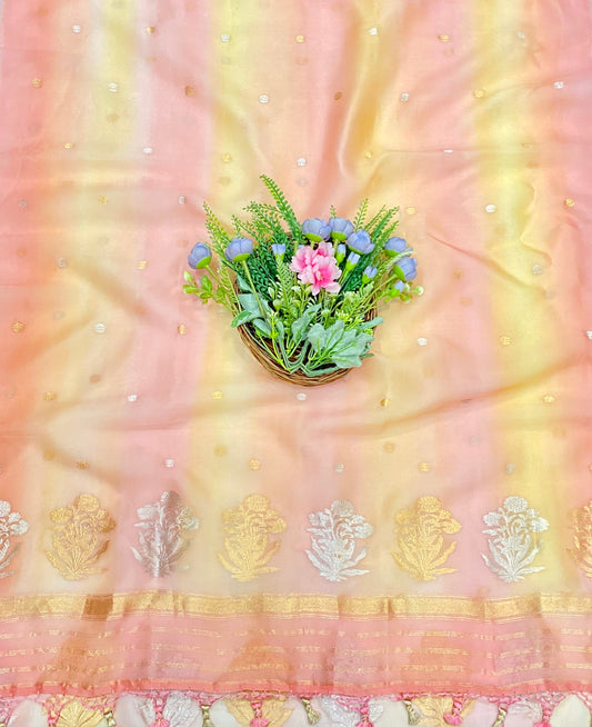 964B Pure Silk Baby Pink Suit Fabric/ CKC Banarasi Edit