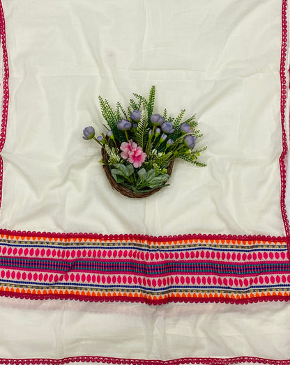 967B Cotton White suit Fabric / CKC Cotton Bazaar