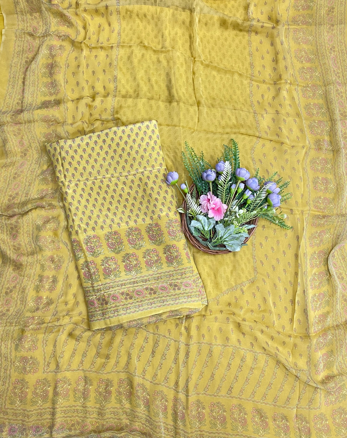 978B Crepe Mustard Yellow Suit Fabric / CKC Crepe Suits