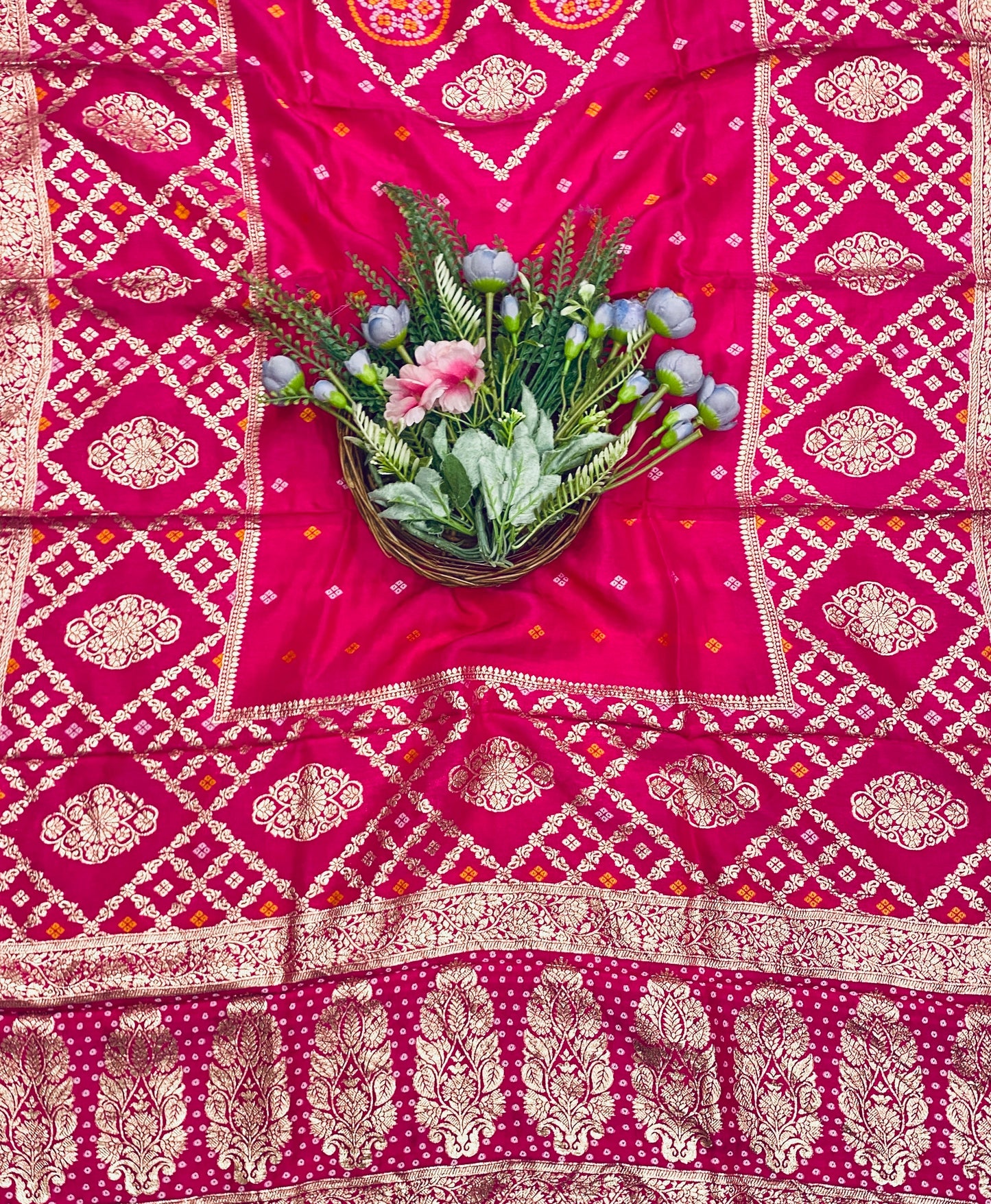 15C Dola Silk Rani Pink Suit Fabric/ CKC Partywear Collection