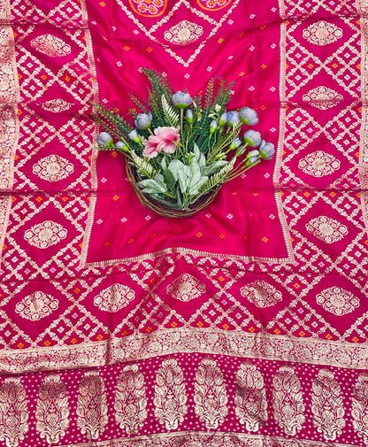 15C Dola Silk Rani Pink Suit Fabric/ CKC Partywear Collection
