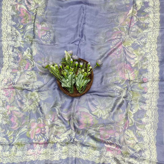 Chinon Jackard Light Lilac Suit Fabric / CKC Phoolon Ka Ghar