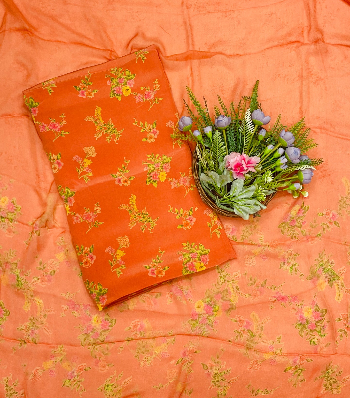 36C Crepe Orange Suit Fabric / CKC Crepe Suits