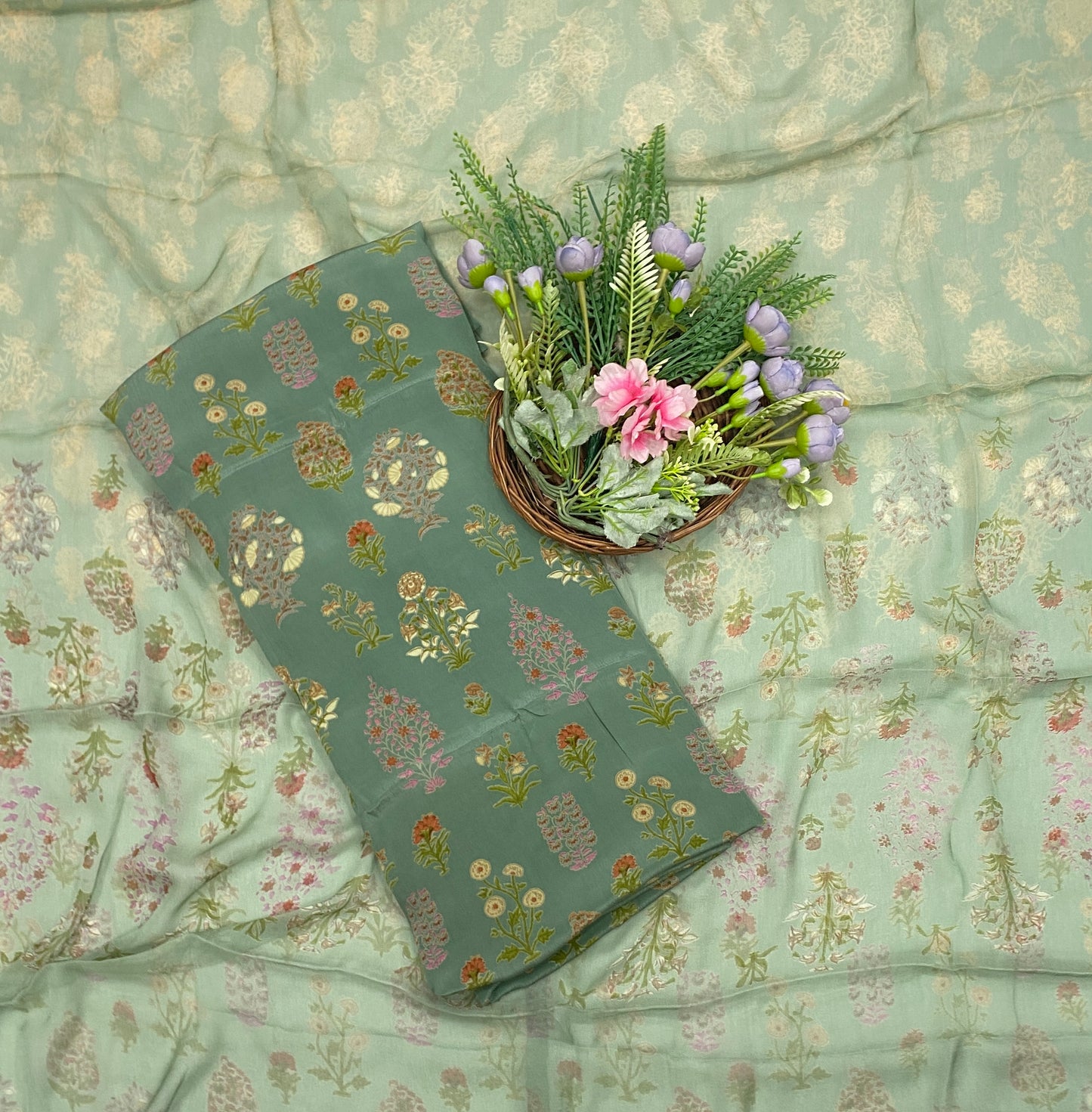 31C Crepe Dusty Green Suit Fabric / CKC Crepe Suits