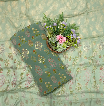 31C Crepe Dusty Green Suit Fabric / CKC Crepe Suits