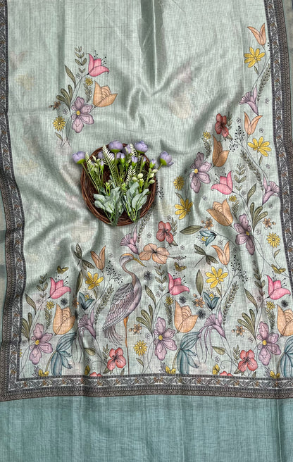 Ckc 379 Mul Chanderi Dusty Sea Blue Suit Fabric/ CKC Mul Cotton