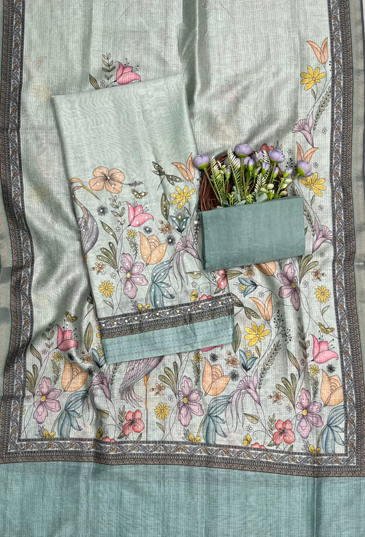 क्रेप गुलाबी सूट संग्रह / हाथ से पेंट किए गए सूट