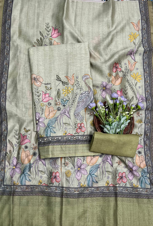 क्रेप गुलाबी सूट संग्रह / हाथ से पेंट किए गए सूट