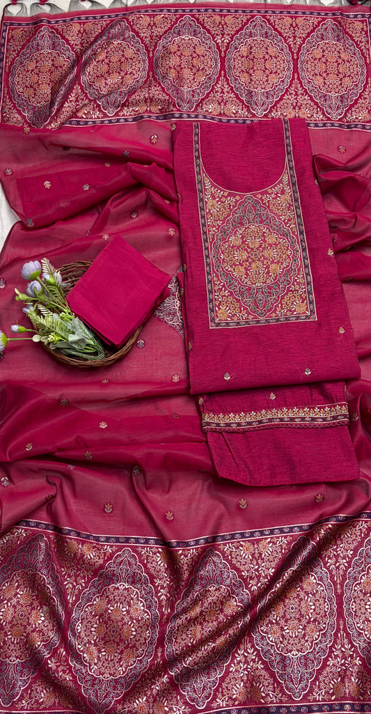 जॉर्जेट सी ग्रीन सूट फ़ैब्रिक / ईज़ी ब्रीज़ी PT-3