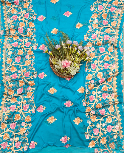 Rayon Aari Ferozi Suit Fabric / CKC Cotton Bazaar