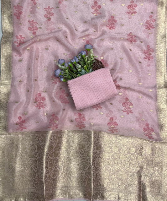 Organza Light Pink Suit Fabric/ CKC Partywear Collection