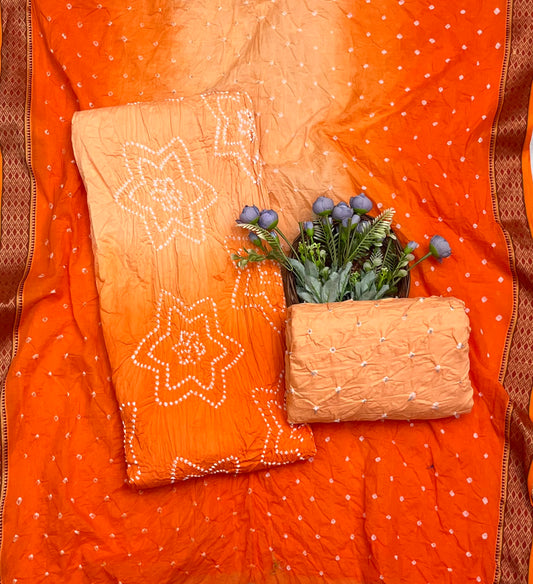 Jaipuri Orange Suit Fabric / CKC Jaipuri Suits