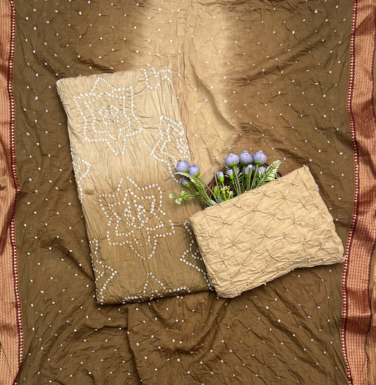 Jaipuri  Skin With Brown Suit Fabric / CKC Jaipuri Suits