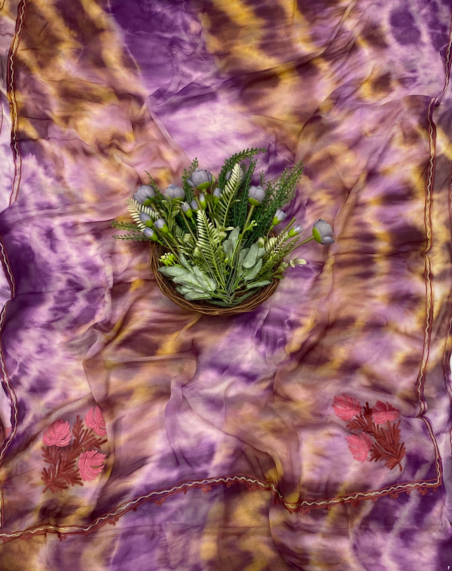 92C Georgette Aari Purple Suit Fabric / CKC Georgette Suits