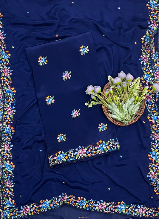 क्रेप स्किन विद ब्लैक सूट फ़ैब्रिक/ समर मार्केट कलेक्शन