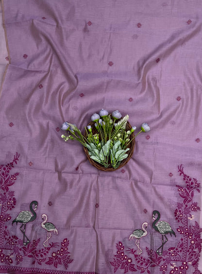 Ckc 102 Jamdani Lilac Suit Fabric / CKC Jamdani Suits