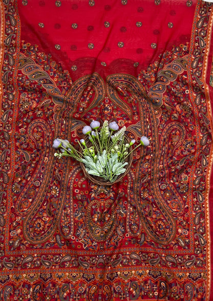 Ckc 113 Jamdani Dark Red Suit Fabric / CKC Jamdani Suits