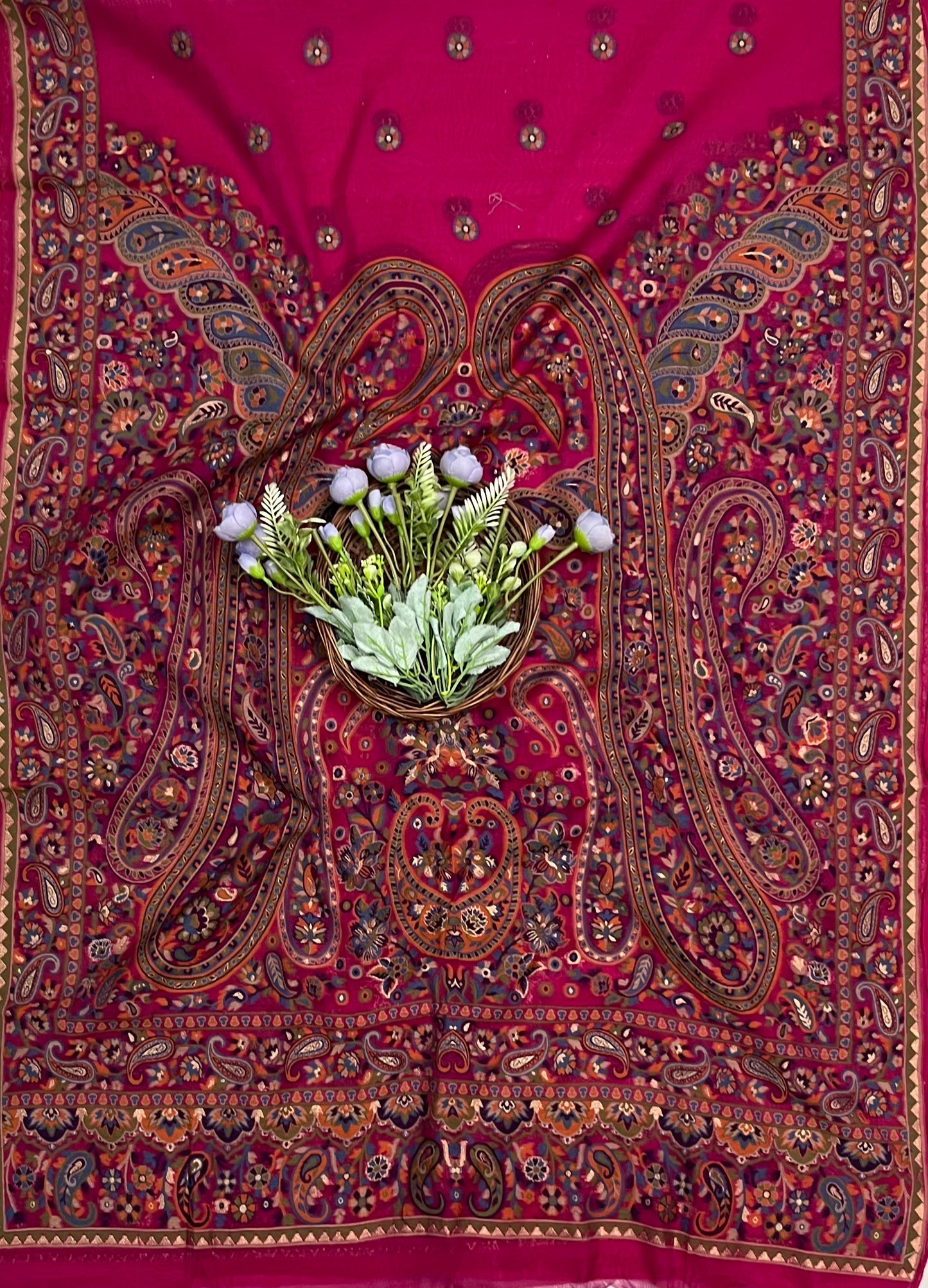 Ckc 116 Jamdani Hot Pink Suit Fabric / CKC Jamdani Suits