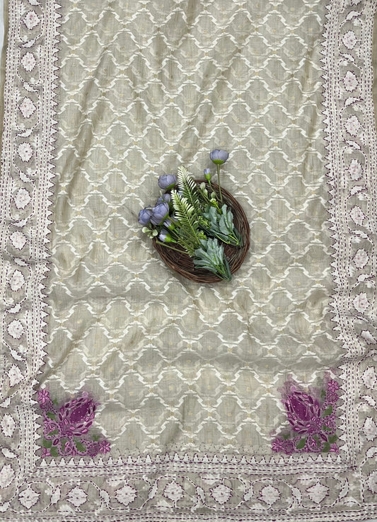 जॉर्जेट सी ग्रीन सूट फ़ैब्रिक / ईज़ी ब्रीज़ी PT-3