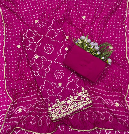 132C Jaipuri Silk Dark Magenta Suit Fabric / CKC Jaipuri Suits