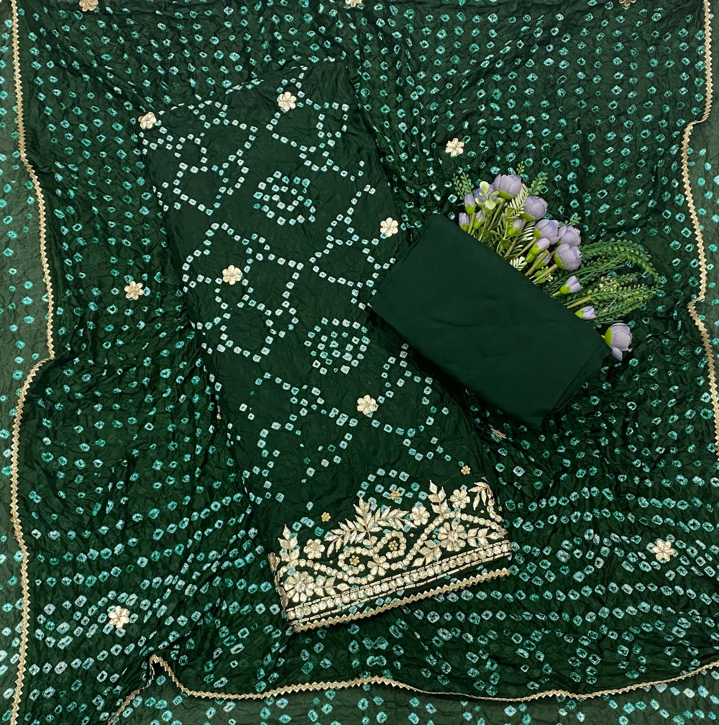 131C Jaipuri Silk Dark Green Suit Fabric / CKC Jaipuri Suits