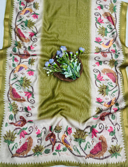 219 Jamdani Green Suit Fabric / CKC Jamdani Suits
