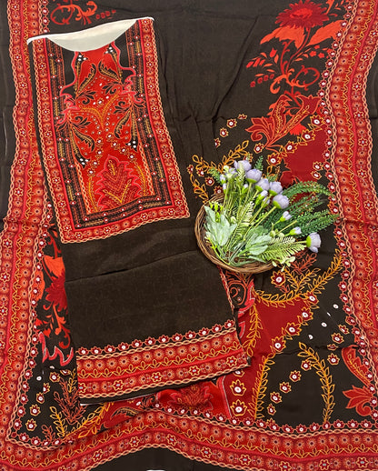 141C Crepe Dark Coffee Brown Suit Fabric / CKC Crepe Suits