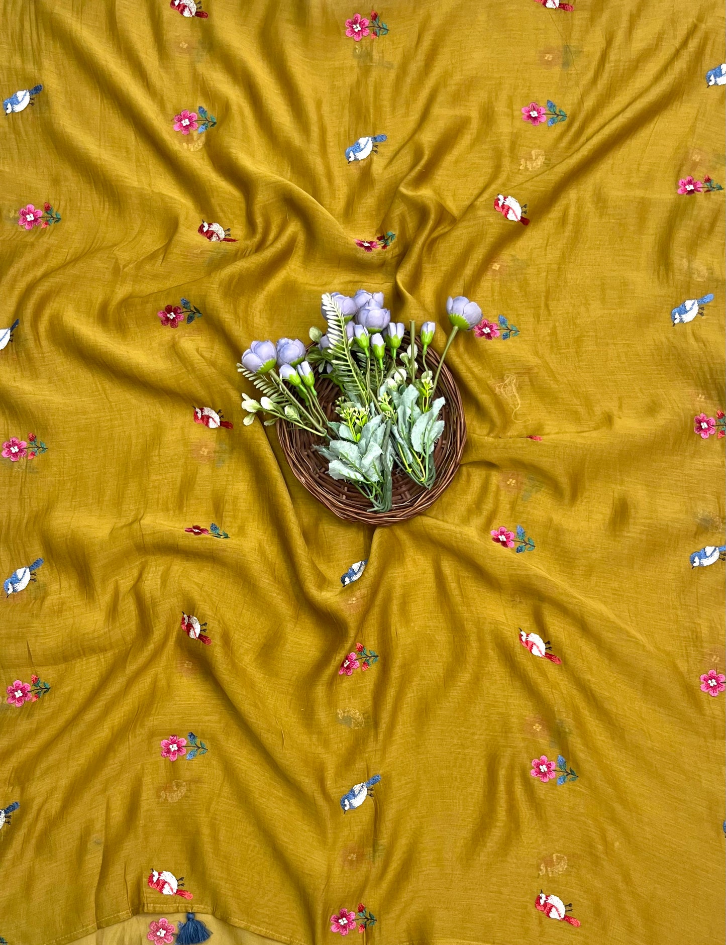 199 Pure Mul Cotton Dusty Mustard Suit Fabric/ CKC Mul Cotton