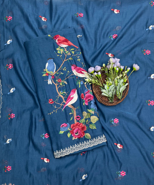 क्रेप गुलाबी सूट संग्रह / हाथ से पेंट किए गए सूट