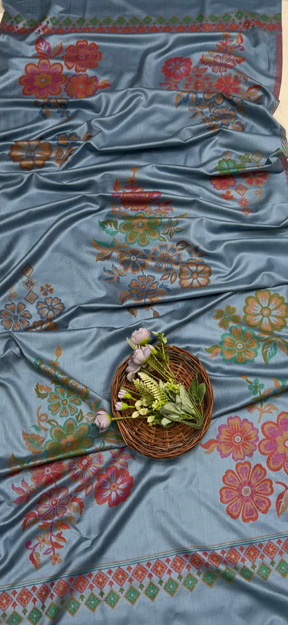 Pashmina Ice Blue Suit Fabric / CKC Winter Suits