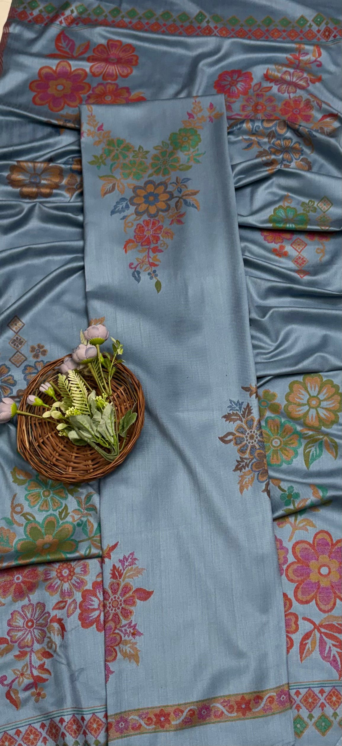 Pashmina Ice Blue Suit Fabric / CKC Winter Suits