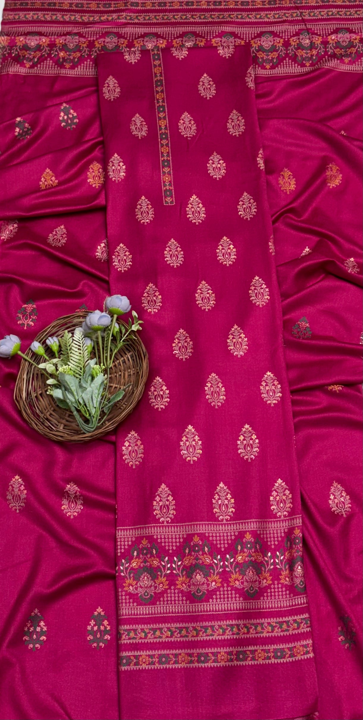 Pashmina Majenta Suit Fabric/ CKC Winter Suits