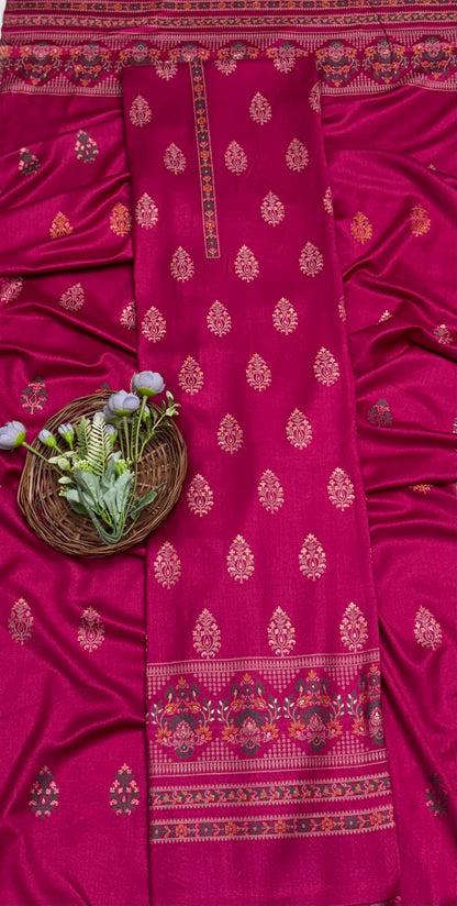 Pashmina Majenta Suit Fabric/ CKC Winter Suits
