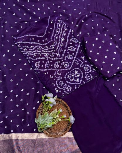 286B Jaipuri Crepe Dark Purple Suit Fabric / Jaipuri Suits