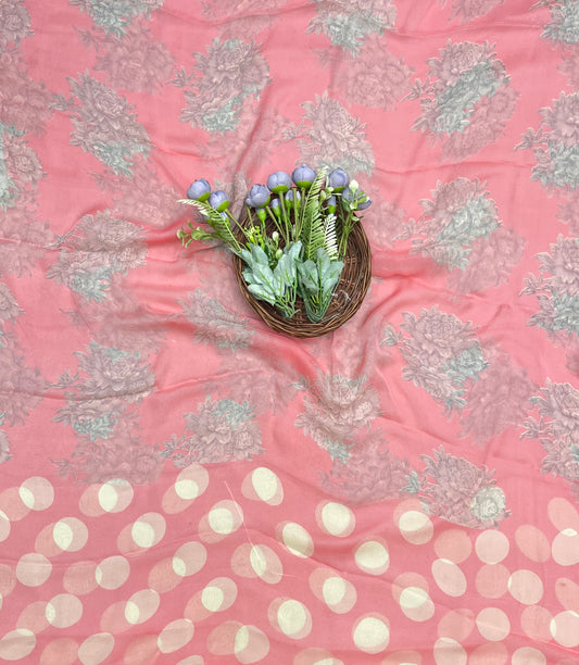 Ckc 155 Chiffon Polka Dot Peach Suit Fabric / CKC Polka Story