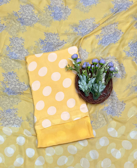 Chinon  Polka Dot Light Yellow Suit Fabric / CKC Polka Story