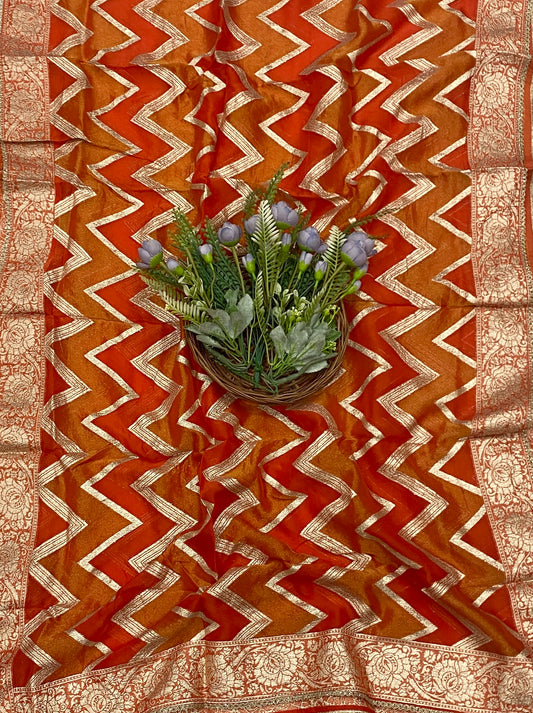 244C Silk Sea Blue With Orange  Suit Fabric / CKC Partywear Collection