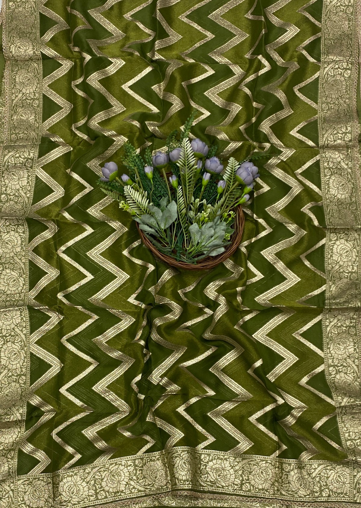 242C Silk Mauve With Green  Suit Fabric / CKC Partywear Collection